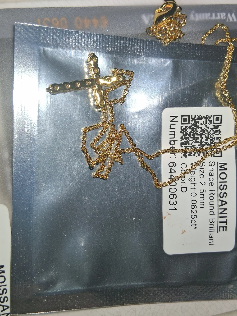 925 gold filled  Moissanite Cross with Moissanite Accents